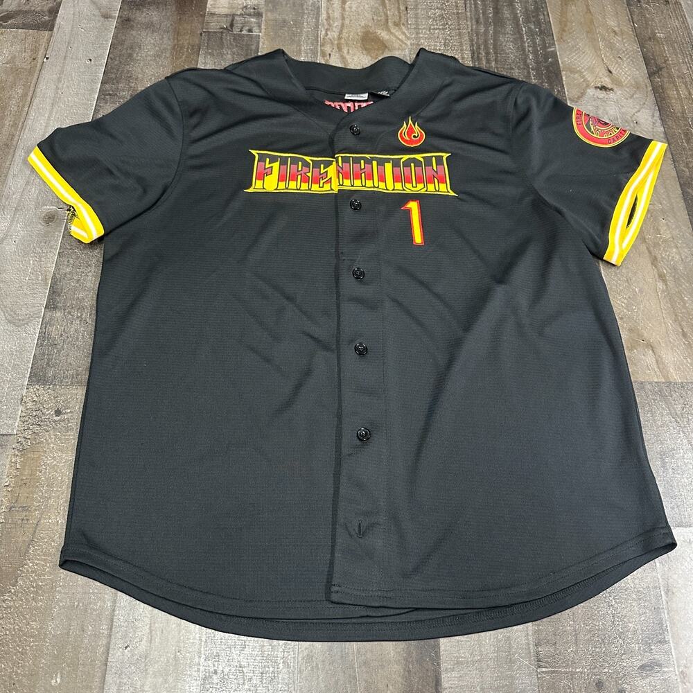 Nickelodeon Avatar Fire Nation Zuko 1 Men's 2XL Black‎ Baseball Jersey.